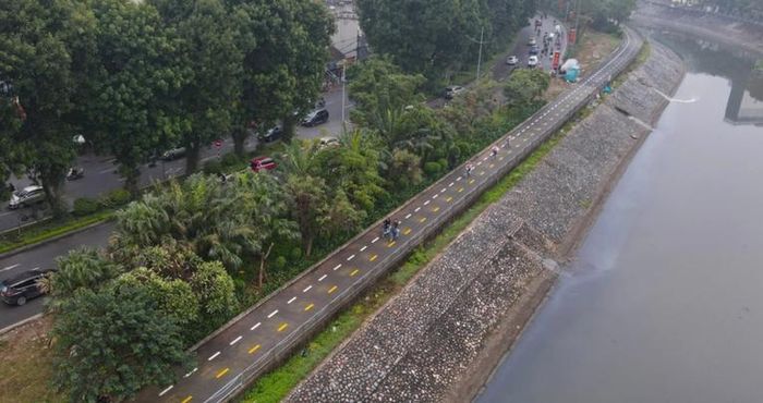 Làn đường bắt đầu từ Ngã Tư Sở đến Cầu Giấy, dài 2,3km. Nguồn: VTV.
