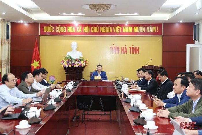 Phó Chủ tịch UBND tỉnh Lê Ngọc Châu chủ trì tại điểm cầu Hà Tĩnh.
