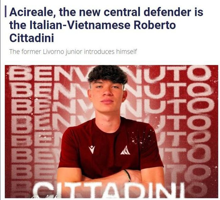 Roberto Cittadini đang thi đấu ở Italy