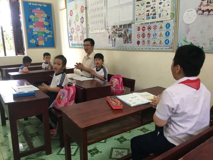 Một tiết học của Trường Tiểu học thị trấn Trường Sa.