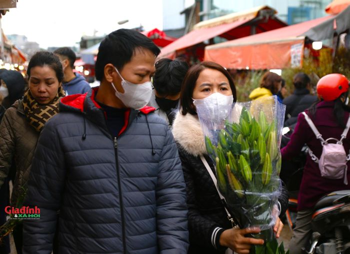 Những ngày này rất đông người dân đã có mặt tại chợ, tìm mua hoa về trang trí Tết.