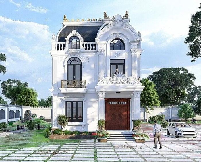 Mẫu biệt thự tân cổ điển 2 tầng kết hợp với sân vườn thoáng mát. (Ảnh: Vinavic)