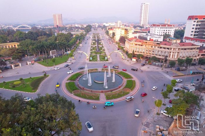 Một góc trung tâm TP. Thái Nguyên.