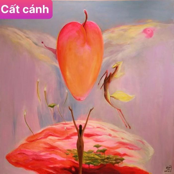 Các tranh khổ lớn đặc sắc của Đào Anh Khánh: "Cất cánh"...