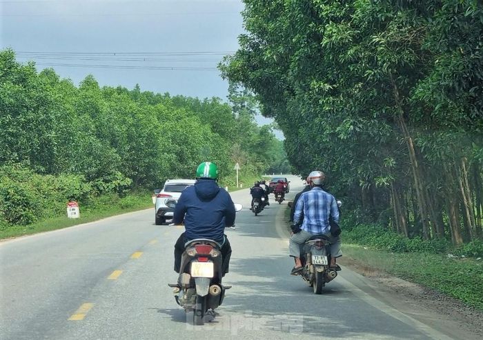 Một đoàn xe máy du xuân trên đường Hồ Chí Minh.