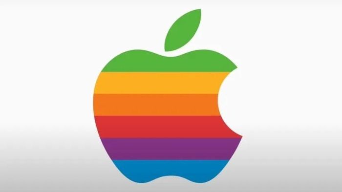  Logo "quả táo cắn dở" với dải 6 màu. Ảnh: AppleInsider. 