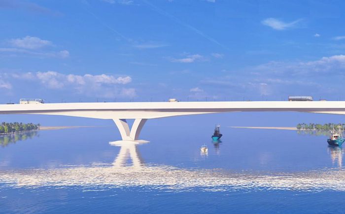 Phối cảnh cầu Hồng Hà thuộc dự án đường Vành đai 4 - Vùng Thủ đô.