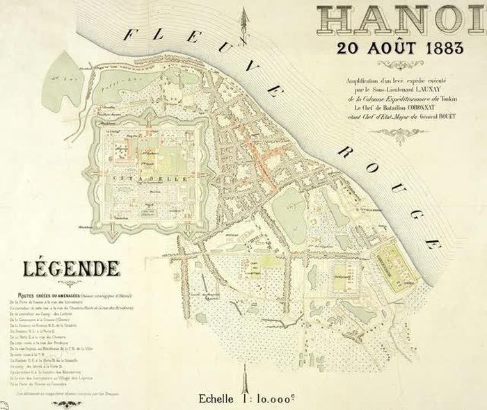Hà Nội. Bản đồ 1883 của Launay