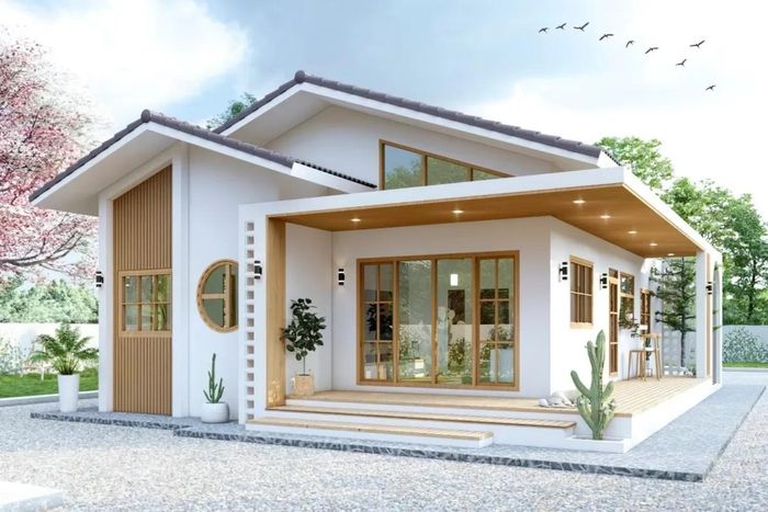 Nhà cấp 4 mái tôn giúp tiết kiệm tối đa chi phí song vẫn không làm mất đi vẻ hiện đại và sang trọng. Ảnh: Noithattugia