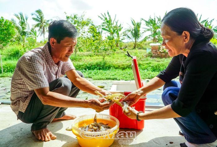 Ông Nguyễn Minh Huế, ấp Đất Sét đã có cơ ngơi kinh tế ổn định từ nghề trồng rẫy và áp dụng mô hình nuôi tôm quảng canh cải tiến 2 giai đoạn.