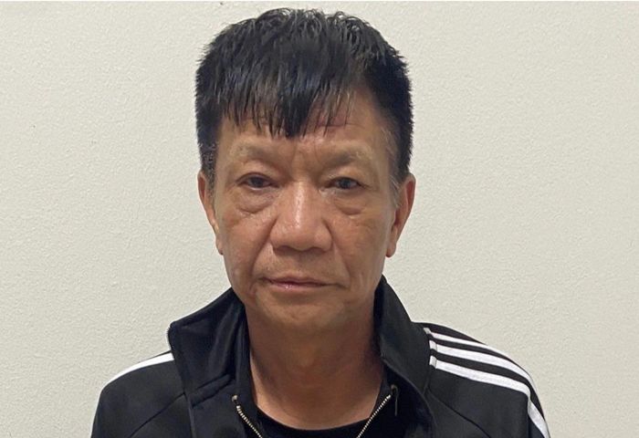 Nghi phạm Nguyễn Văn Hoan tại cơ quan công an. Ảnh: Công an Hà Nội.