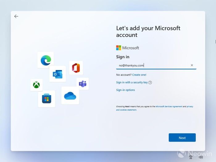  Việc bị ép tạo tài khoản Microsoft gây khó chịu với nhiều người dùng Windows. Ảnh: Neowin. 