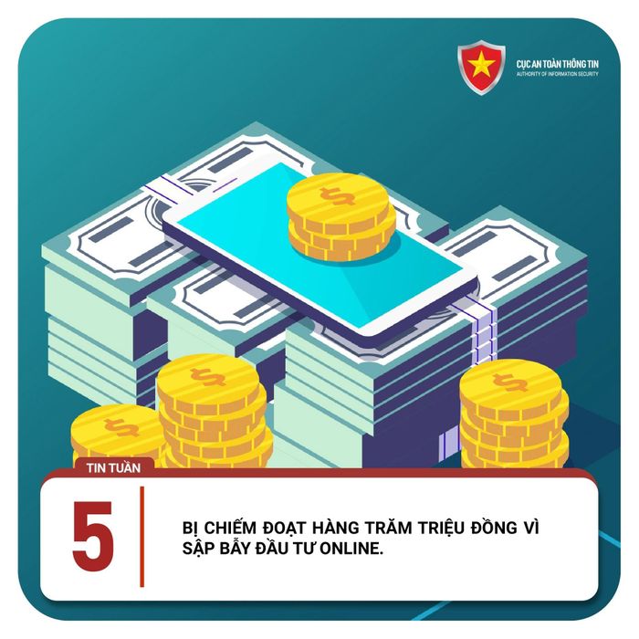 Hàng loạt người tại Thanh Hóa sập bẫy chiêu trò lừa đầu tư tài chính online. Ảnh: Cục ATTT.