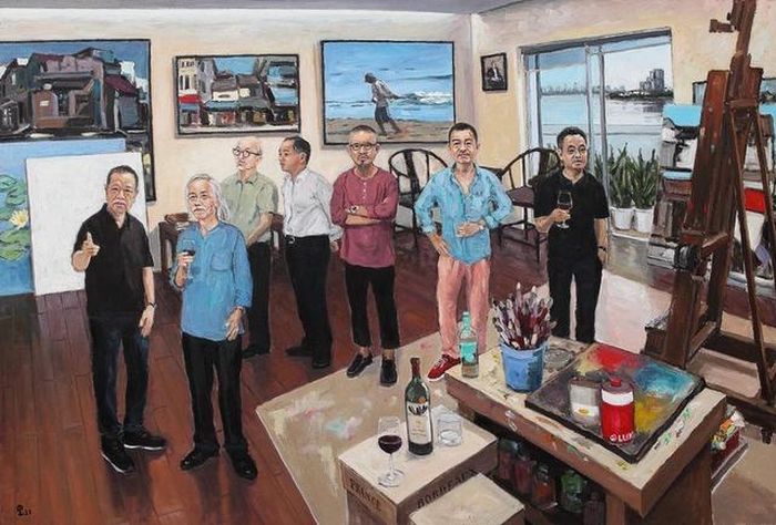 Tác phẩm “Studio của Phạm Luận”, 135x200cm, sơn dầu trên vải, 2023