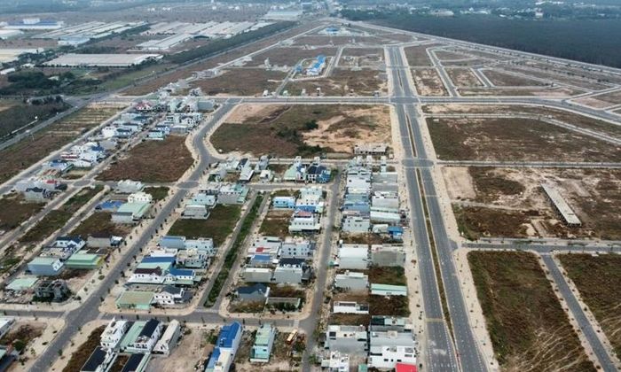 Một góc khu tái định cư Lộc An – Bình Sơn (dự án sân bay Long Thành) được chụp từ trên cao.