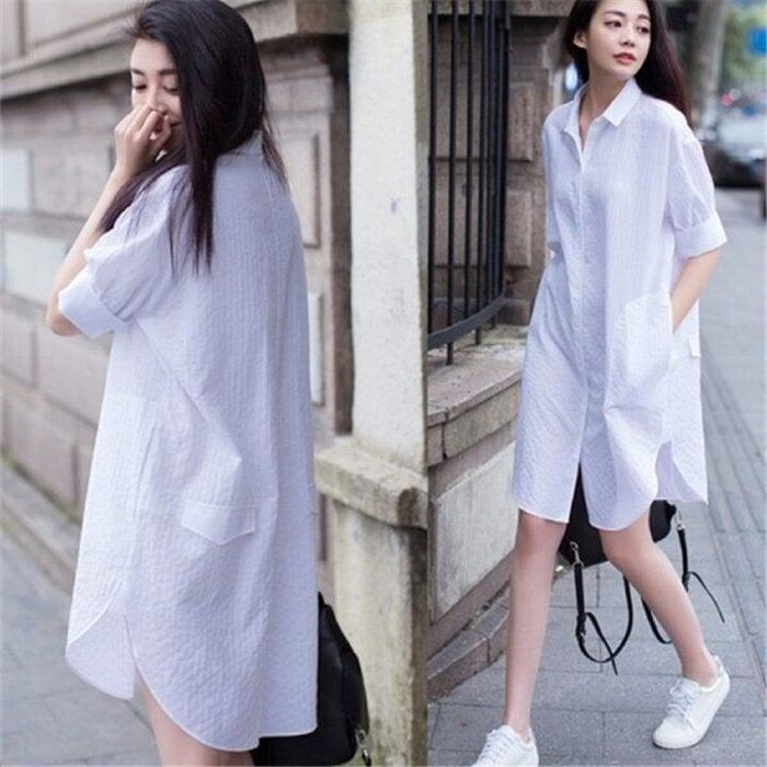  Đầm suông dáng sơ mi thích hợp cho các quý cô công sở. 