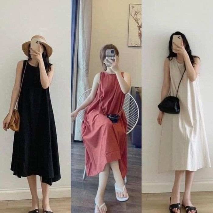  Đầm suông dáng dài rất thích hợp để diện trong mùa hè. 