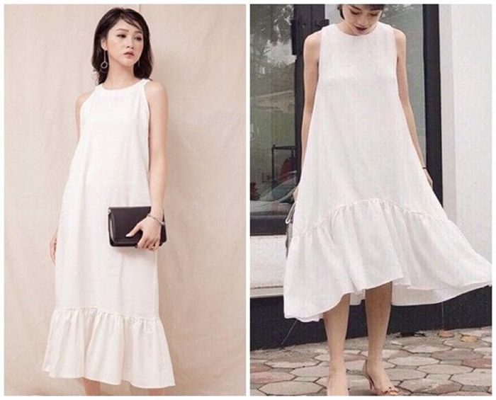  Đầm suông đuôi cá được nhiều chị em yêu thích. 