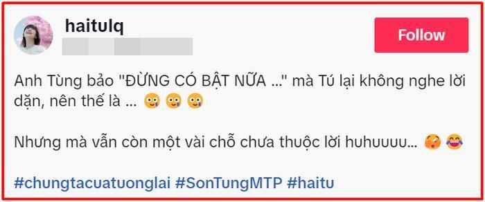 Hải Tú 'cãi lời' Sơn Tùng 
