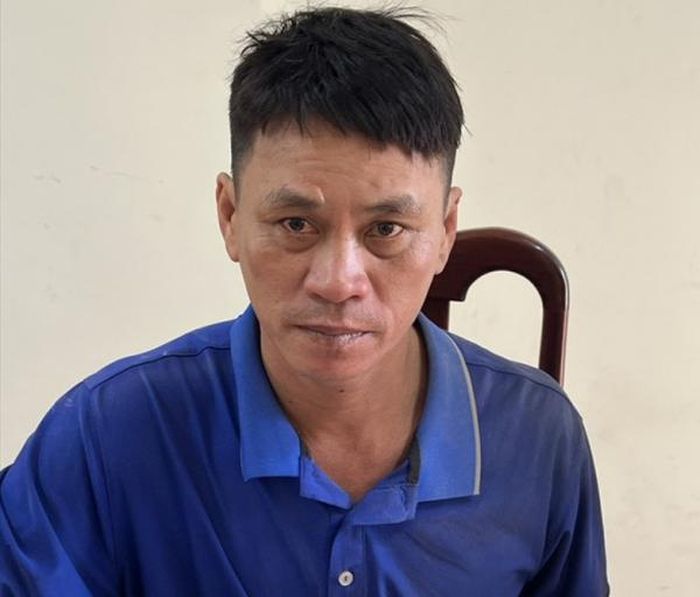 Đối tượng Lê Đức Thắng tại cơ quan Công an.