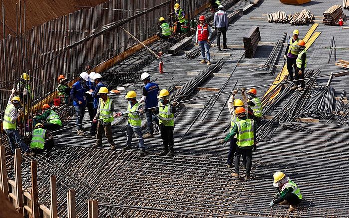 Người lao động làm việc tại dự án sân bay Long Thành.