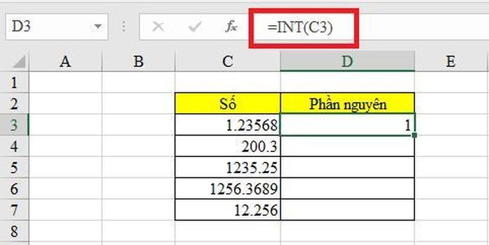 Hướng dẫn cách sử dụng hàm INT, hàm lấy phần nguyên trong Excel cực dễ ...