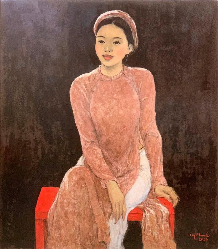 Tác phẩm "Thu" (sơn mài) của họa sĩ Nguyễn Quang Minh.