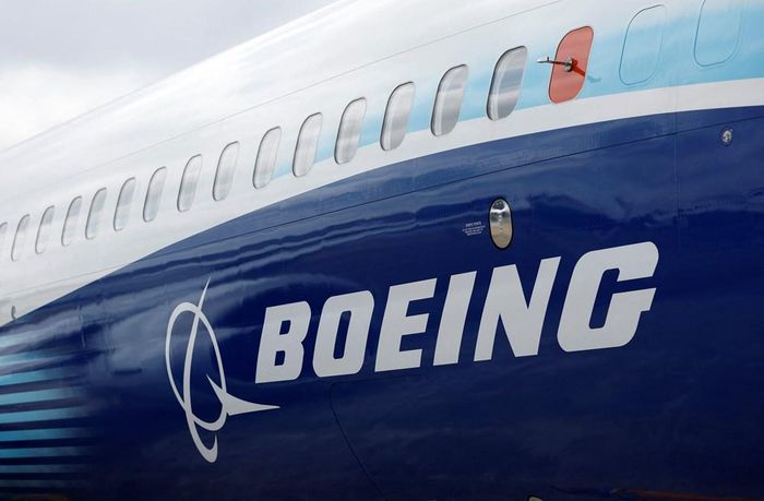 Biểu tượng của tập đoàn chế tạo máy bay Boeing (Mỹ). Ảnh: Reuters