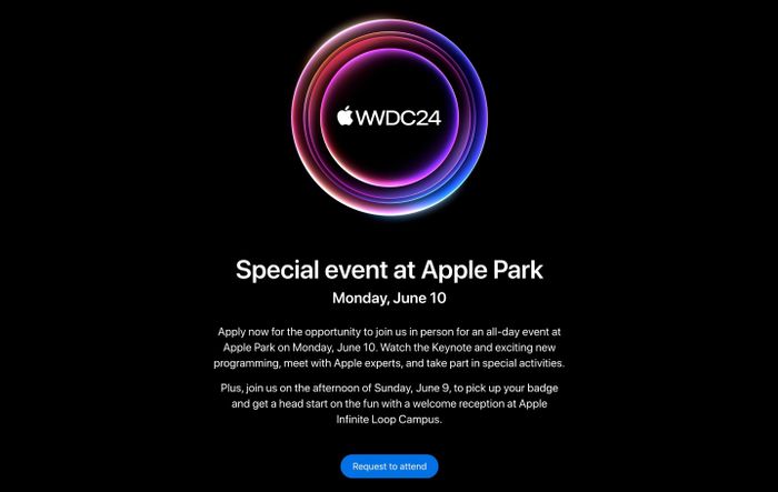  Sự kiện đặc biệt để theo dõi video khai mạc WWDC 2024 tại trụ sở Apple. Ảnh: Apple. 