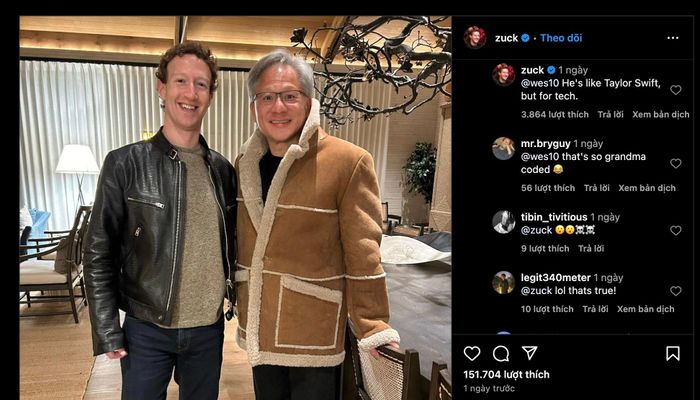  Dòng trạng thái ví von Jensen Huang giống Taylor Swift của CEO Facebook. Ảnh: @zuck. 