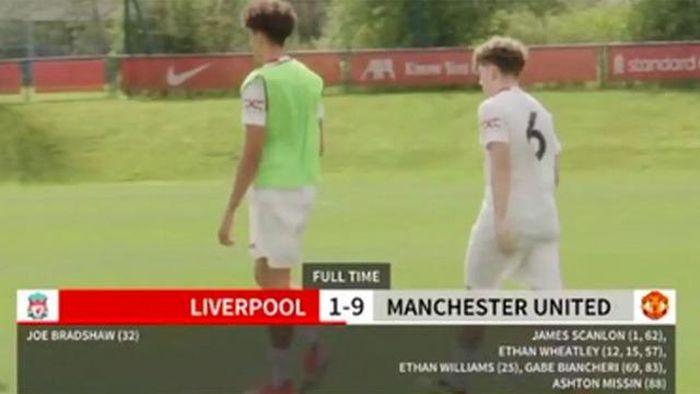 U18 MU quá mạnh ở giải U18 Ngoại hạng Anh