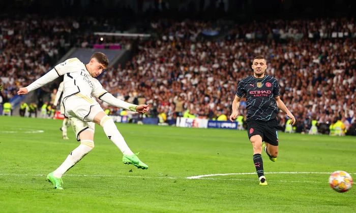  Tuy nhiên, Federico Valverde đã không cho đội khách giành trọn niềm vui khi ghi bàn thắng gỡ hòa 3-3 ở phút 79. (Nguồn: Getty Images) 