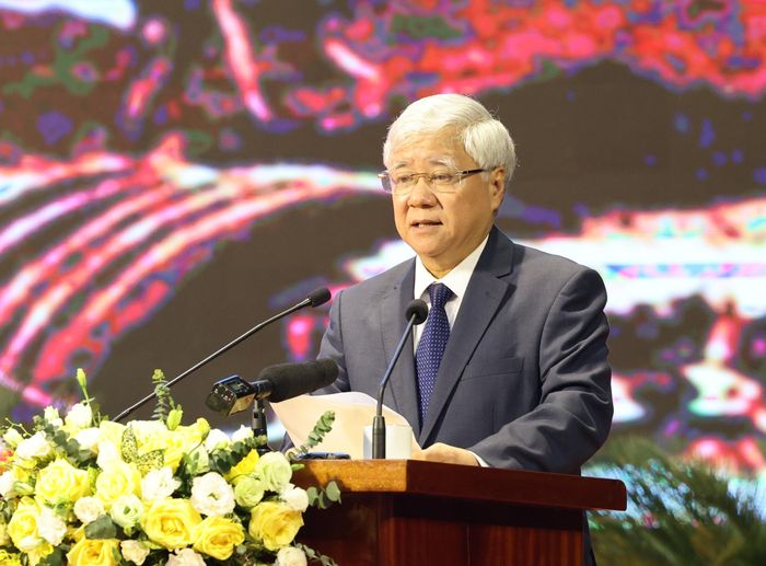  Chủ tịch Ủy ban Trung ương MTTQ Việt Nam Đỗ Văn Chiến phát biểu tại sự kiện 