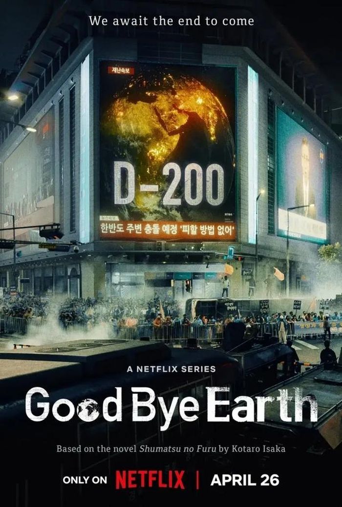 Poster phim truyền hình Netflix "Goodbye Earth", dự kiến ra mắt vào ngày 26/4/2024