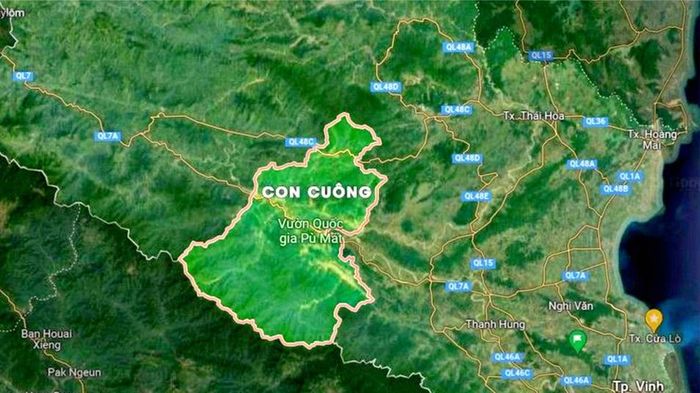  Bản đồ khu vực Vườn Quốc gia Pù Mát. Ảnh: Google Maps 