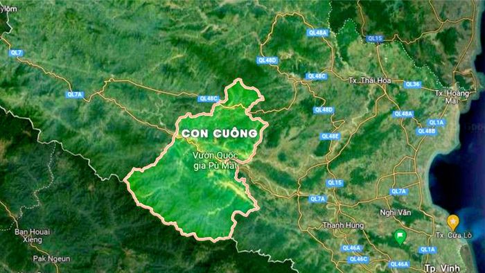  Bản đồ khu vực Vườn Quốc gia Pù Mát. Ảnh: Google Maps 