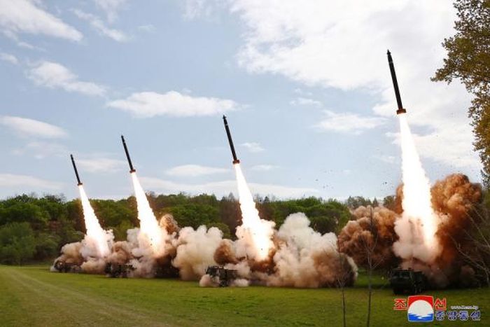 Hình ảnh cuộc tập trận do Triều Tiên công bố. Ảnh: KCNA
