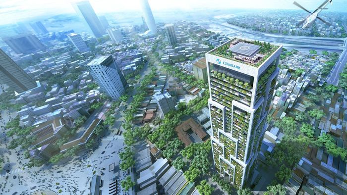  Phối cảnh hội sở Eximbank đang được đầu tư xây dựng tại lô đất số 7 Lê Thị Hồng Gấm, quận 1, TP.HCM. Ảnh: EIB. 