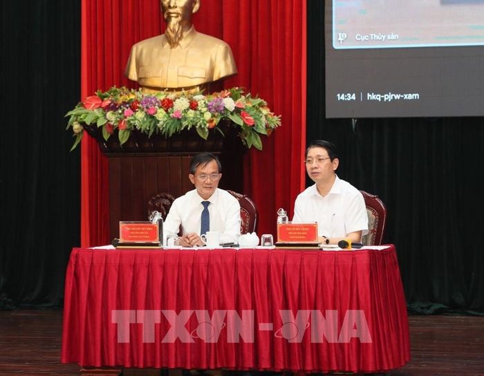 Tọa đàm “Dốc sức gỡ “thẻ vàng” cho hải sản Việt”. Ảnh: Hoa Mai - TTXVN