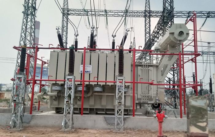 Máy biến áp AT2 – Trạm biến áp 220kV Thái Thụy. Ảnh; Đức Dũng/BNEWS/TTXVN