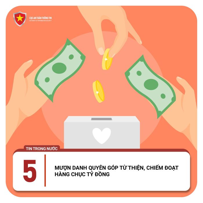  Kẻ lừa đảo mượn danh quyên góp từ thiện, chiếm đoạt hàng tỷ đồng. Ảnh: Cục ATTT. 