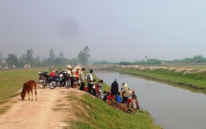 Quang cảnh khai quật tại Động Xá năm 2004