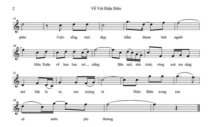 Lời bài hát Về với Điện Biên của nhạc sĩ – nhà báo Tào Khánh Hưng.