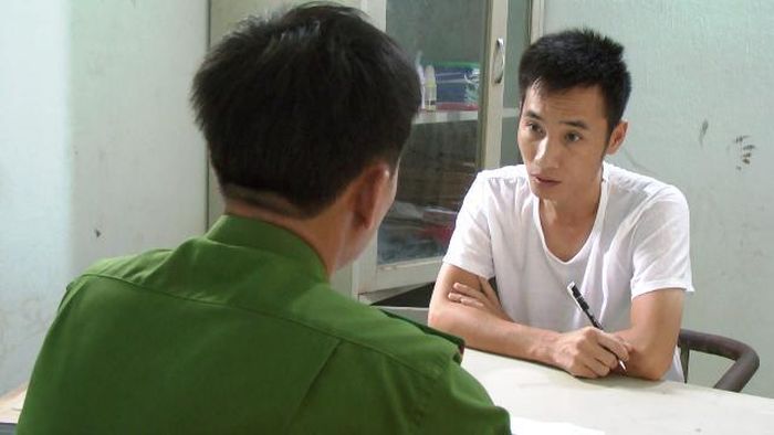 Công an làm việc với đối tượng Trần Văn Duy