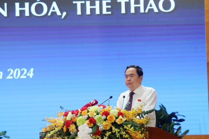 Ủy viên Bộ Chính trị, Phó Chủ tịch Thường trực Quốc hội Trần Thanh Mẫn phát biểu tổng kết Hội thảo.