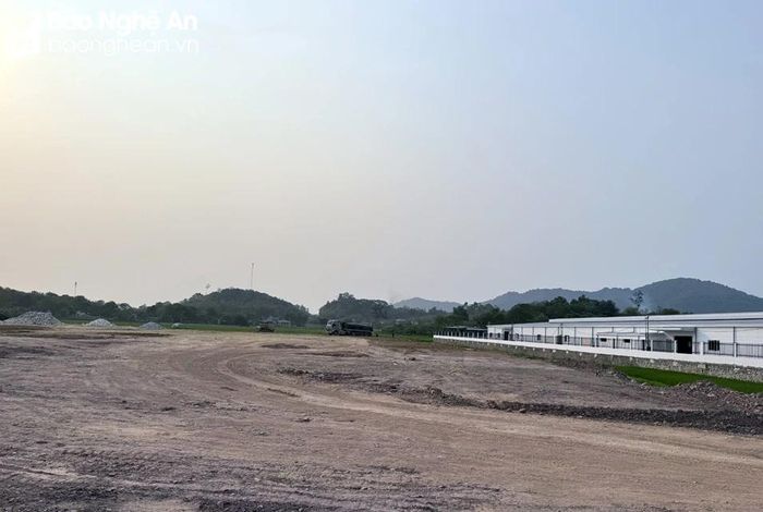  Giải phóng mặt bằng cho Dự án sản xuất kết cấu thép và cáp điện của Công ty CP Việt Á tại Cụm Công nghiệp Nghĩa Mỹ, Thái Hòa. Ảnh: Nguyễn Hải 