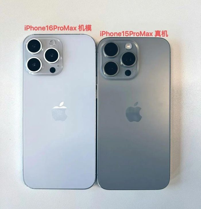 iPhone 16 Pro Max lớn hơn không đáng kể so với iPhone 15 Pro Max. Ảnh: Majin Bu/ X
