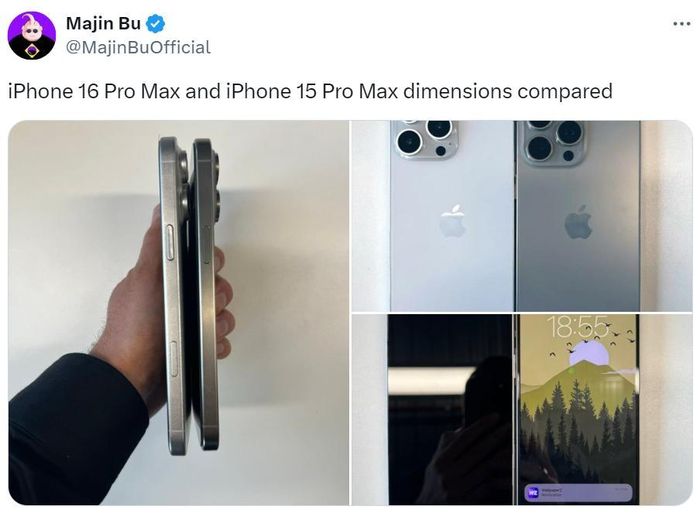 Nguồn tin Majin Bu chia sẻ thông tin về iPhone 16 Pro Max trên X. Ảnh chụp màn hình