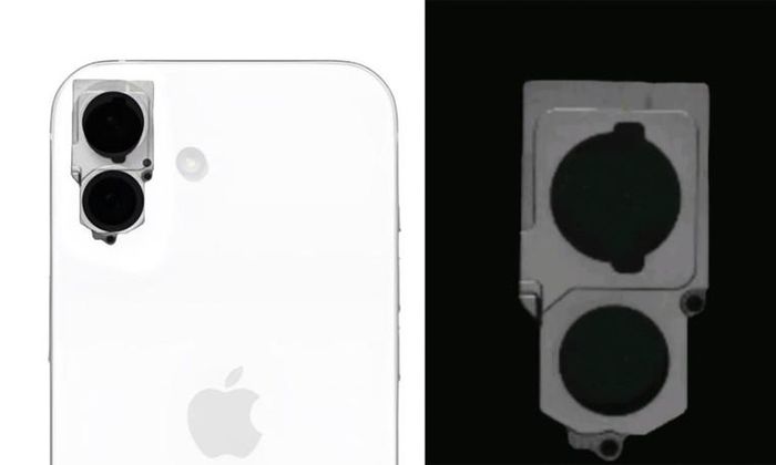 Nguyên mẫu iPhone 16 nhiều khả năng có thiết kế camera đặt dọc. Ảnh: Theo Majin Bu.