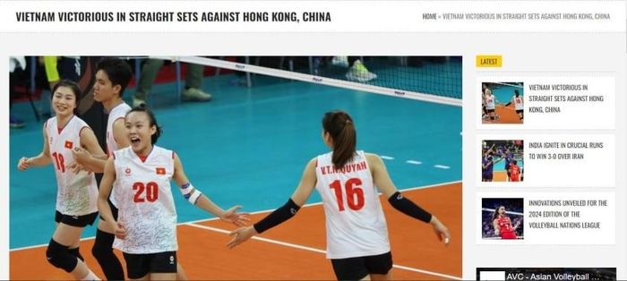 Trang chủ AVC đưa tin về chiến thắng của ĐT bóng chuyền nữ Việt Nam